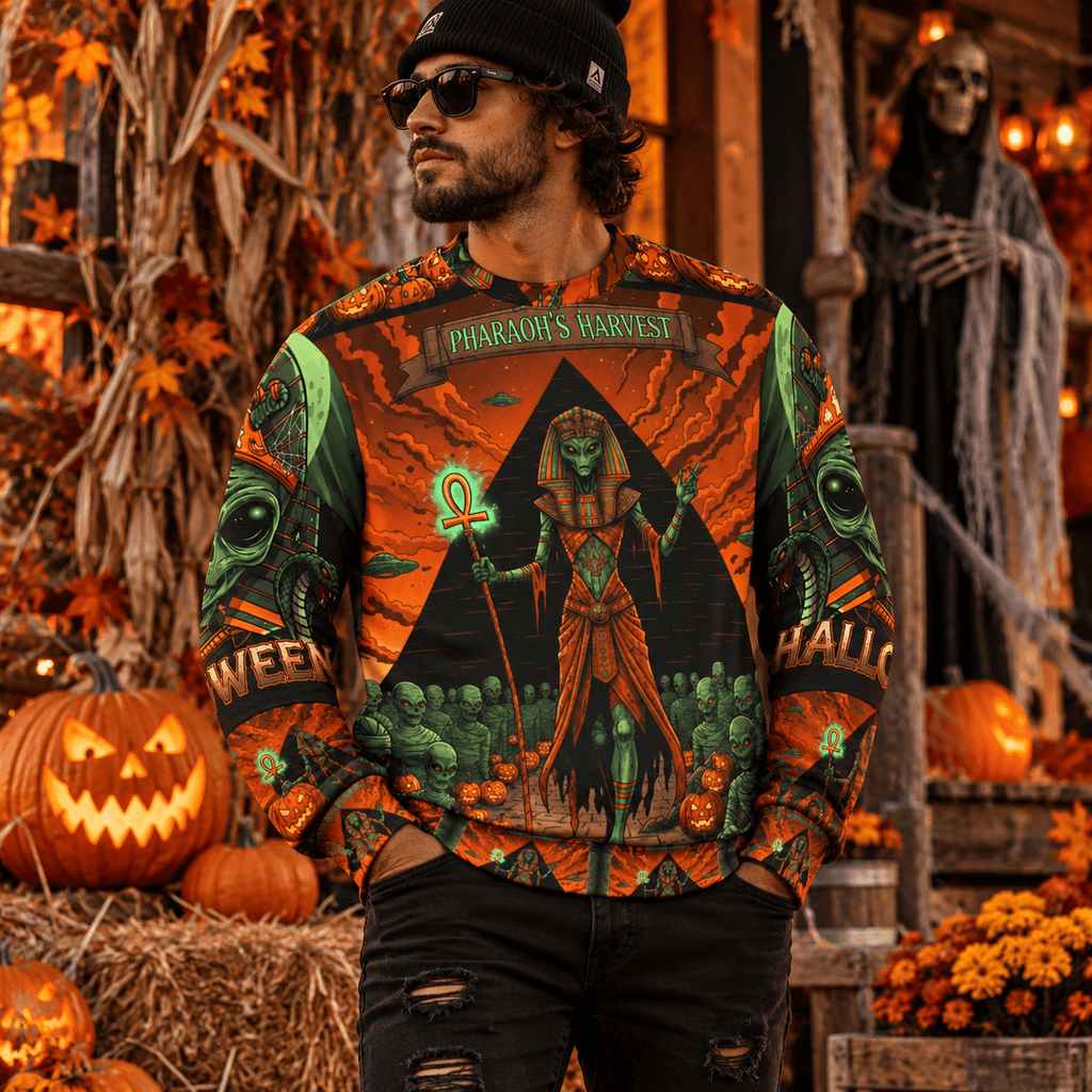Pharaoh’s Harvest Halloween All-Over Print Sweatshirt (AOP)🎃