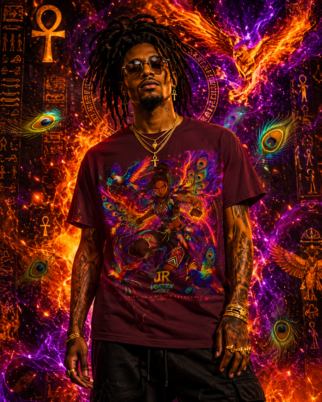 Phoenix Warrior Tee — JR Vortex Ancient Frequency Limited Edition.