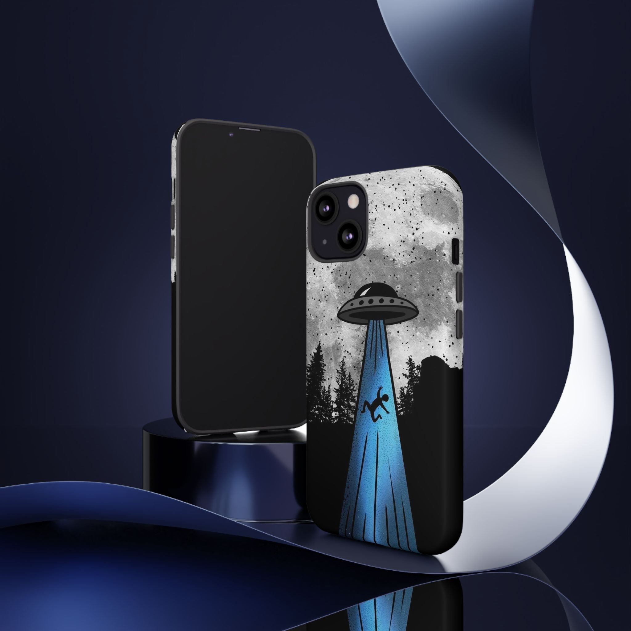 UFO Abduction Moonlight Phone Case – Alien Sci-Fi Cosmic Design Printify