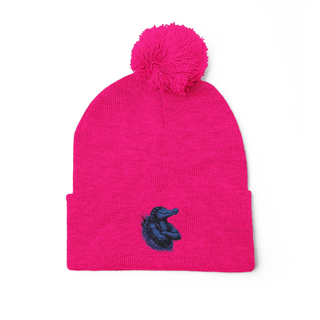 Pom-Pom Knit Cap (Embroidery)
