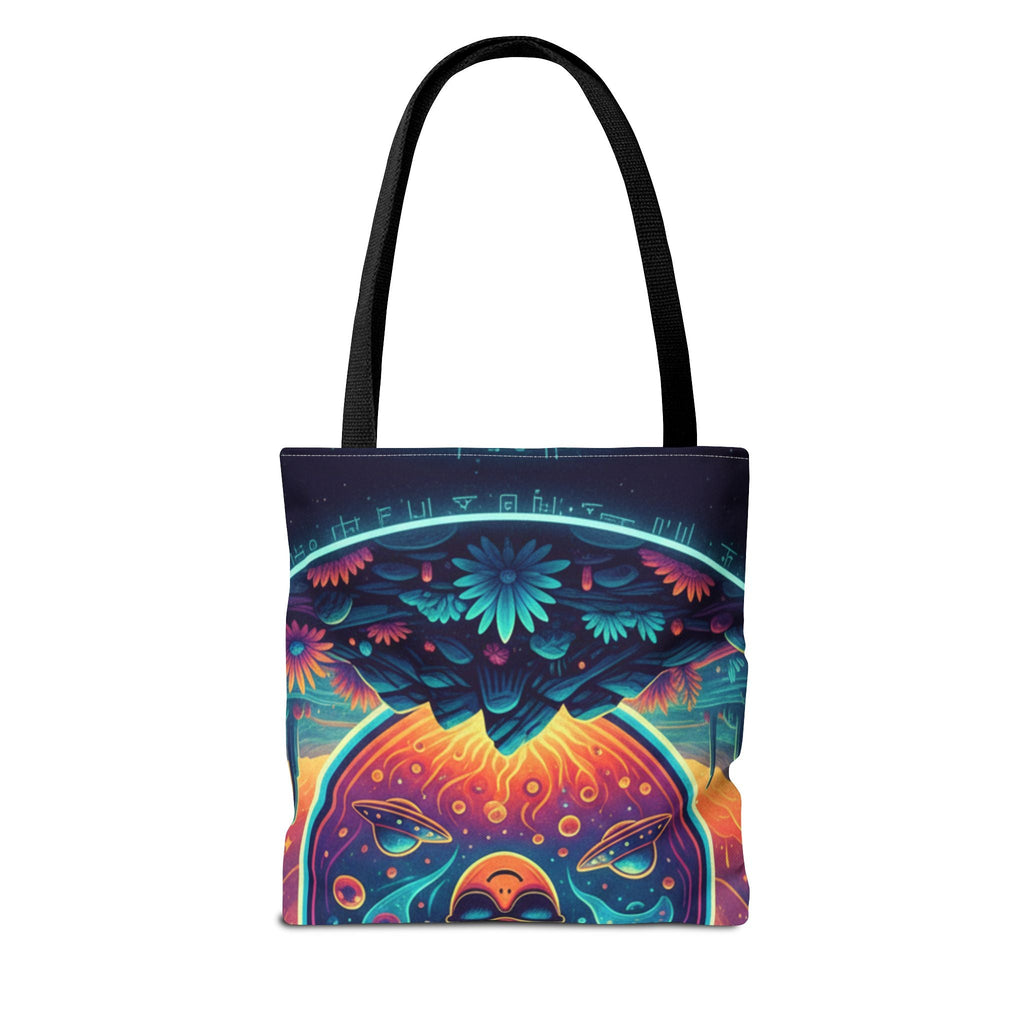 Psychedelic Alien Lab Tote Bag – Colorful Trippy Science Art Tote Printify