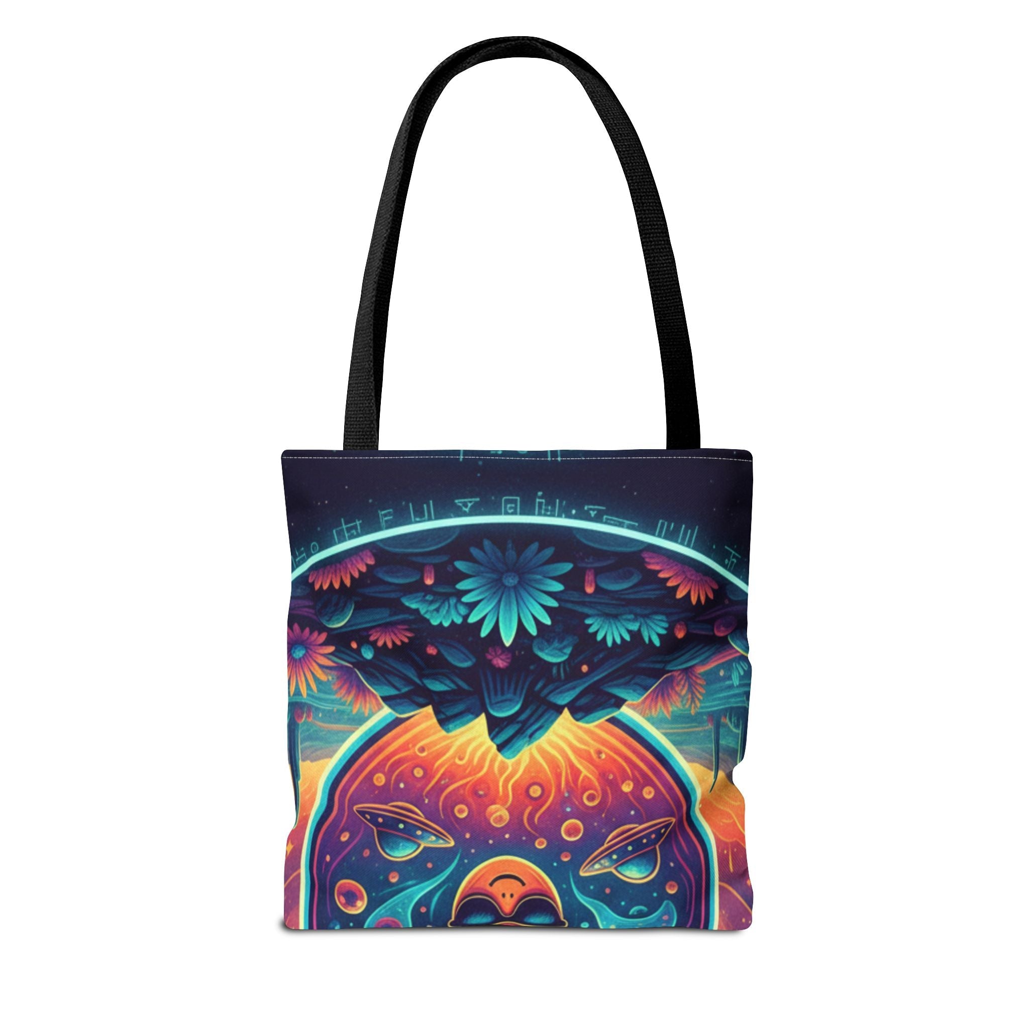 Psychedelic Alien Lab Tote Bag – Colorful Trippy Science Art Tote Printify