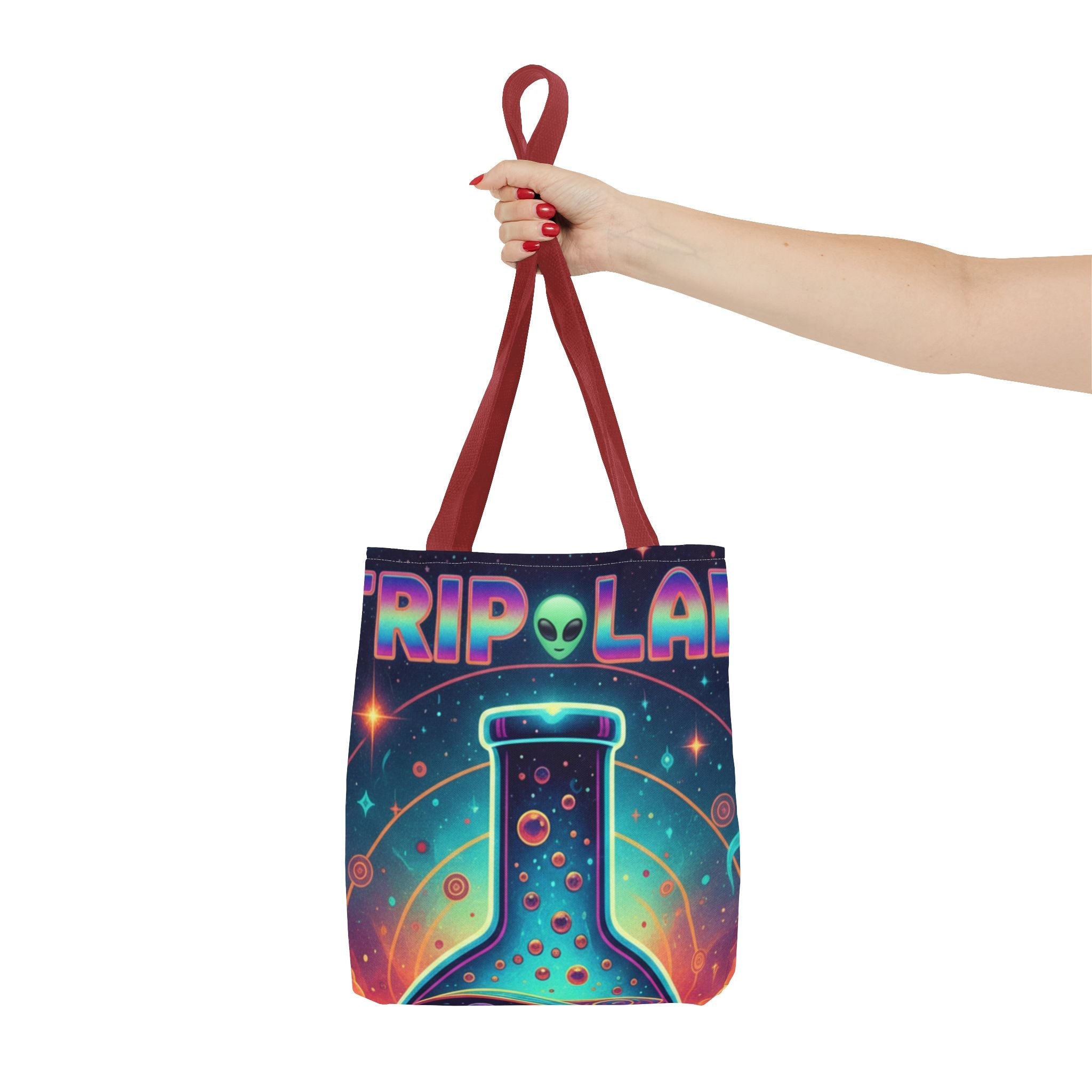 Psychedelic Alien Lab Tote Bag – Colorful Trippy Science Art Tote Printify