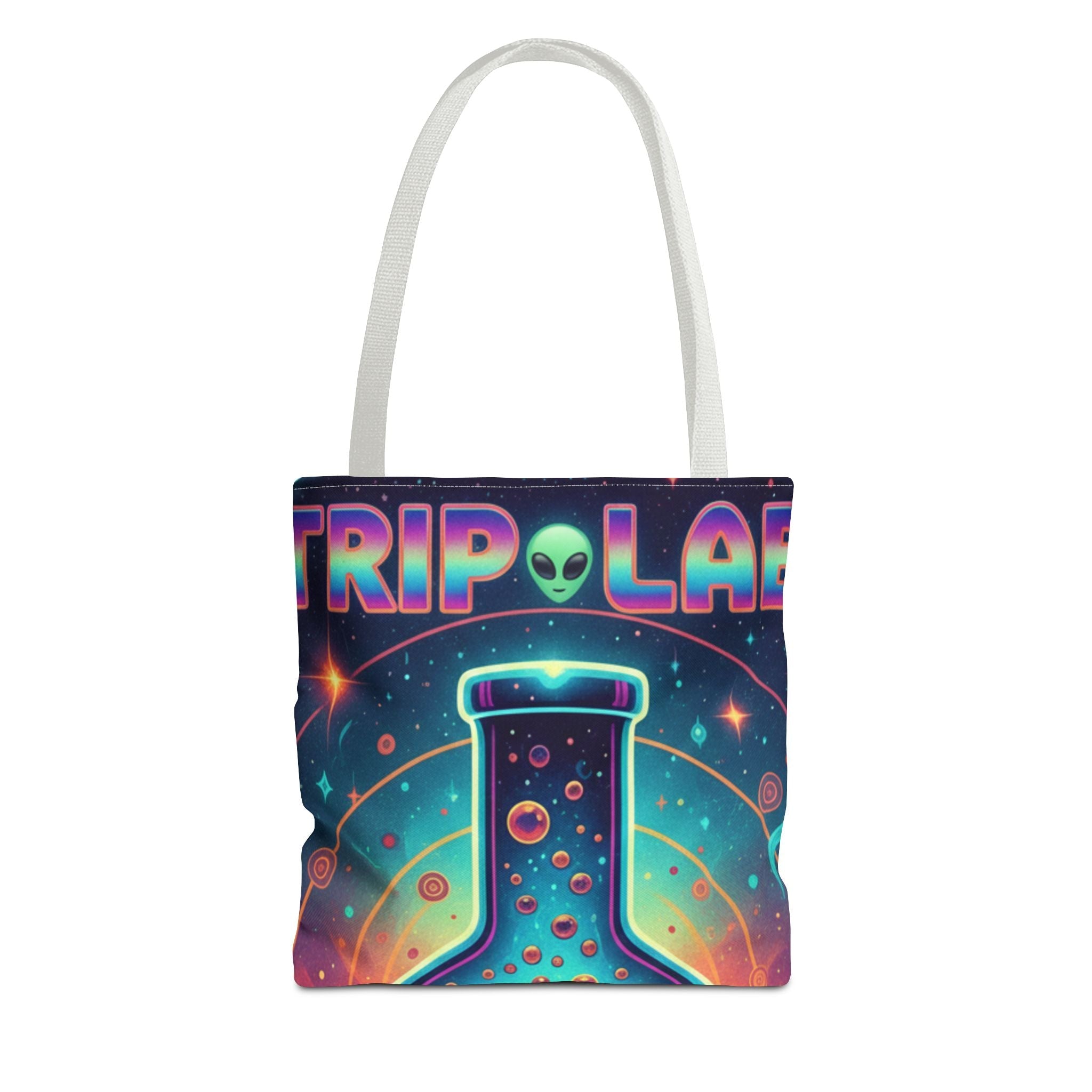 Psychedelic Alien Lab Tote Bag – Colorful Trippy Science Art Tote Printify