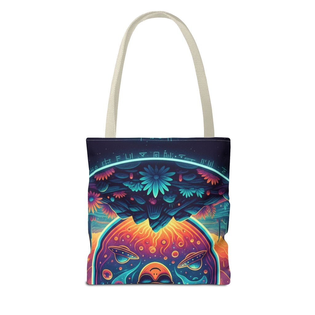 Psychedelic Alien Lab Tote Bag – Colorful Trippy Science Art Tote Printify