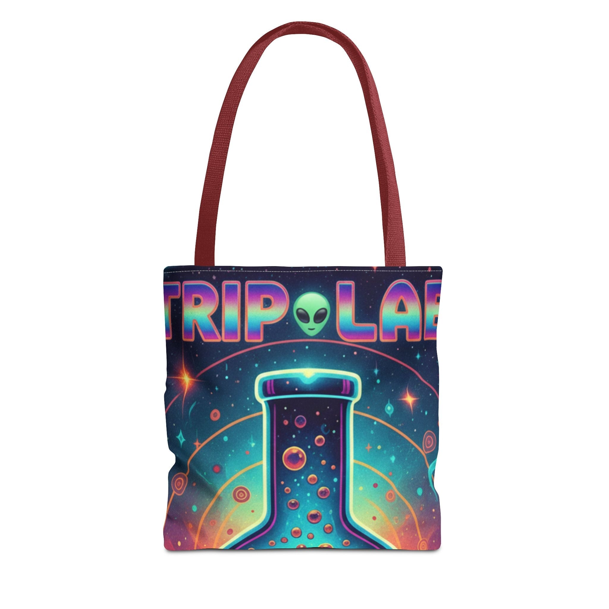 Psychedelic Alien Lab Tote Bag – Colorful Trippy Science Art Tote Printify