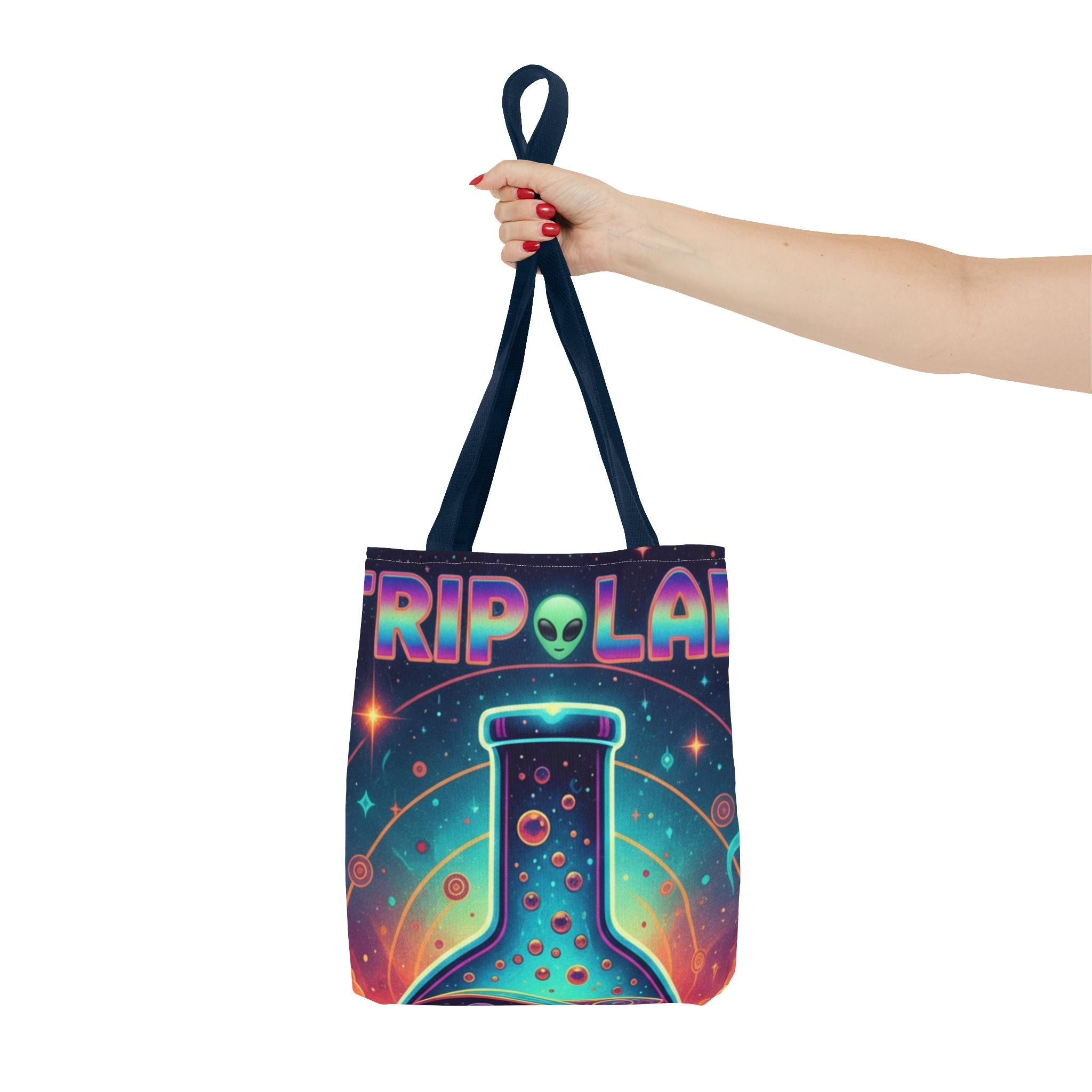Psychedelic Alien Lab Tote Bag – Colorful Trippy Science Art Tote Printify