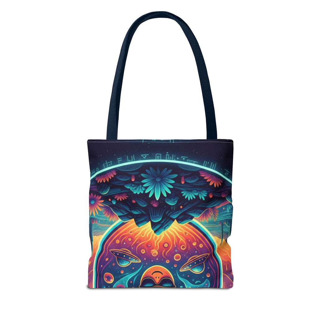 Psychedelic Alien Lab Tote Bag – Colorful Trippy Science Art Tote Printify