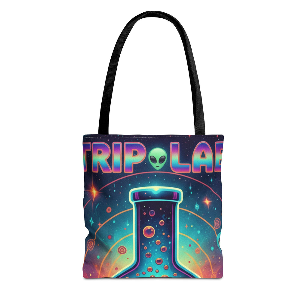 Psychedelic Alien Lab Tote Bag – Colorful Trippy Science Art Tote Printify
