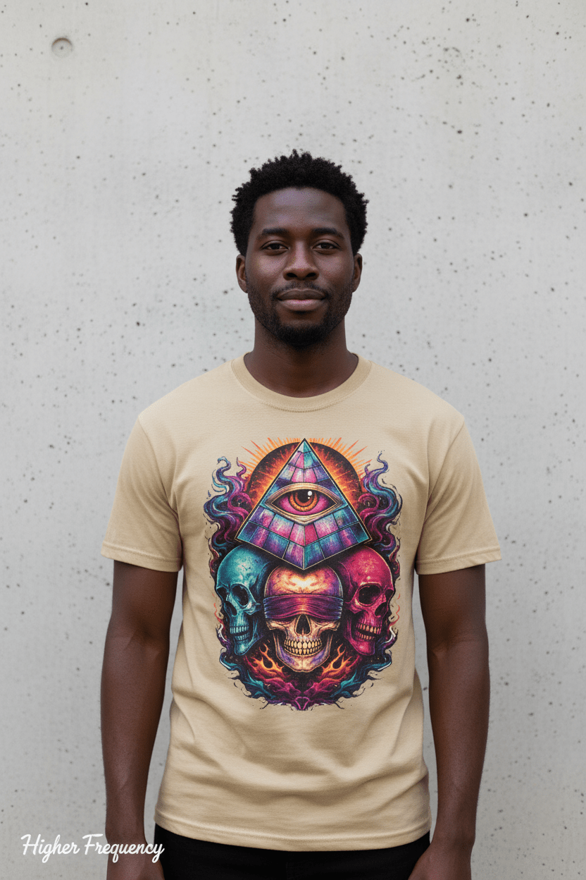 Higher Frequency Colorful Tee Minimal Black Model