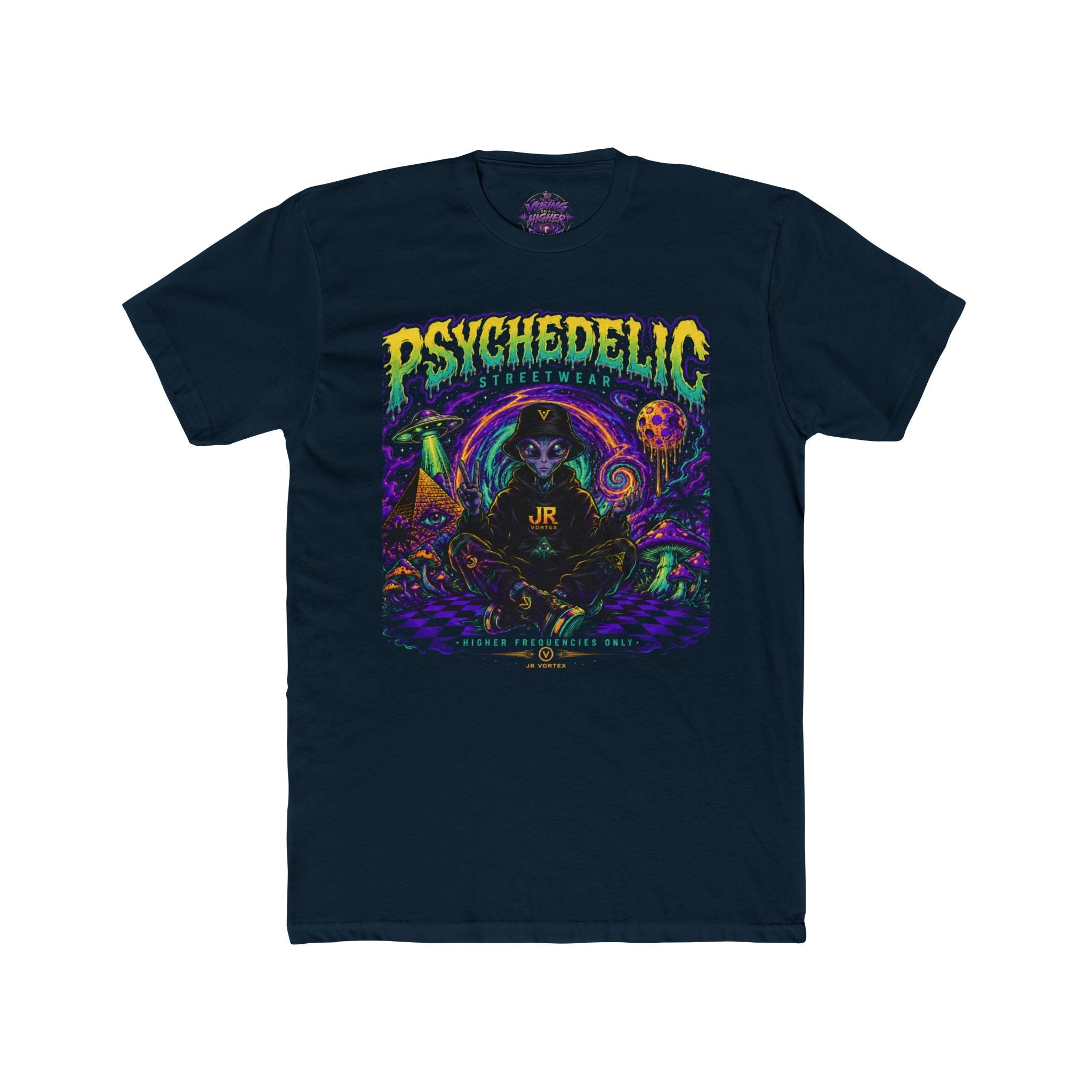 Psychedelic Grim Reaper Graphic Tee — Retro Trippy Skull Shirt