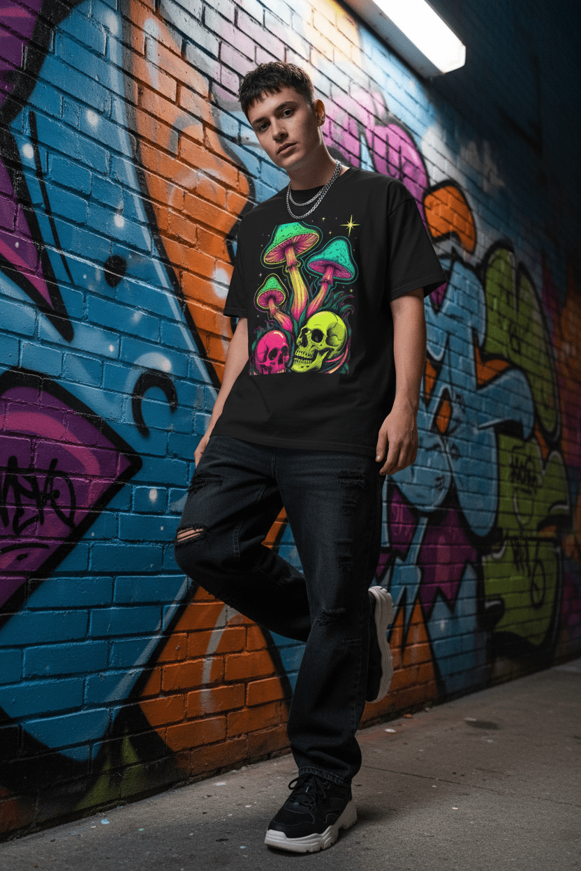Graffiti Wall Streetwear Pose