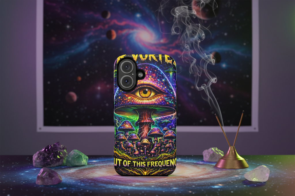 Psychedelic Phone Case Spiritual Desk Setup