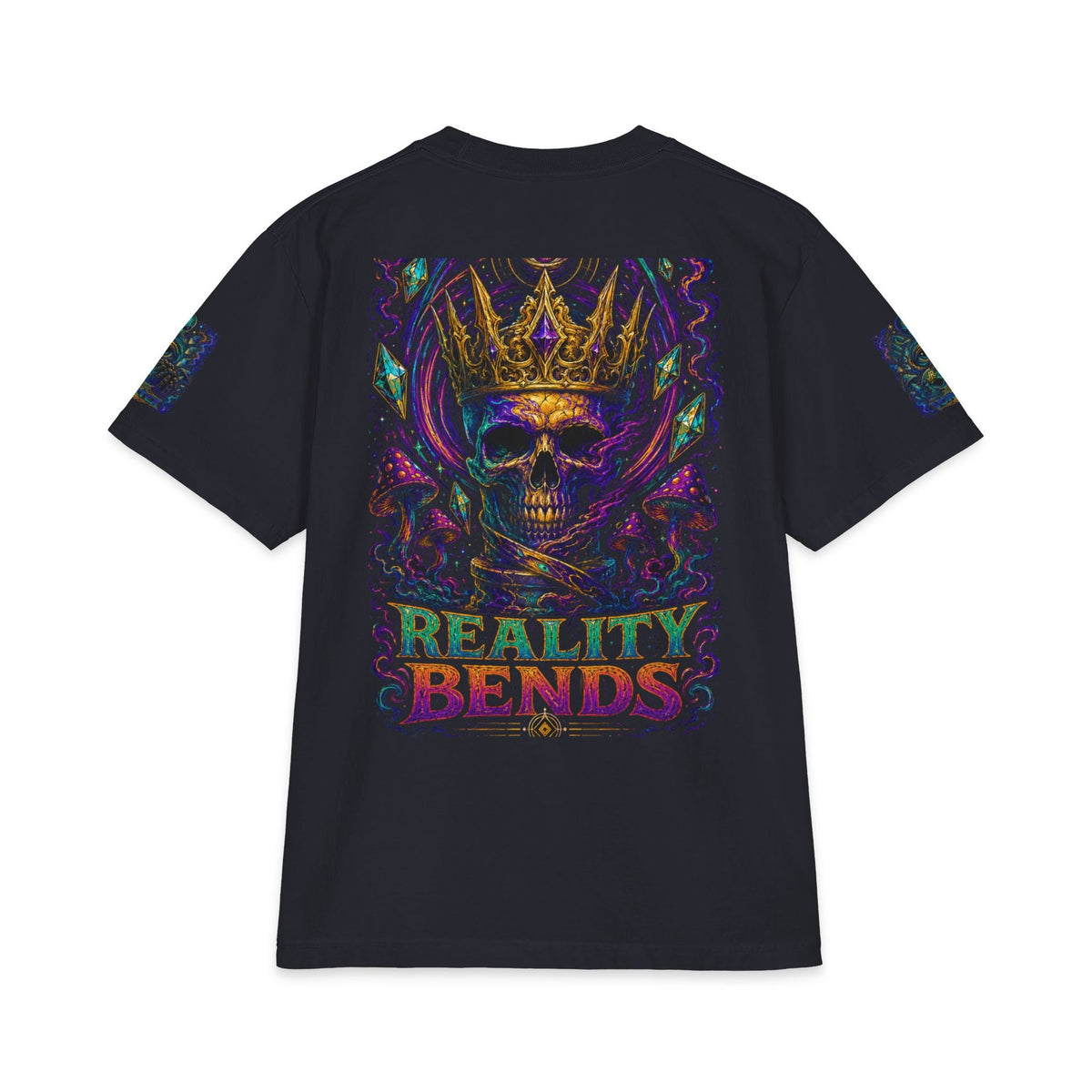 "Reality Bends" Alien Eye Crown Skull Graphic Tee