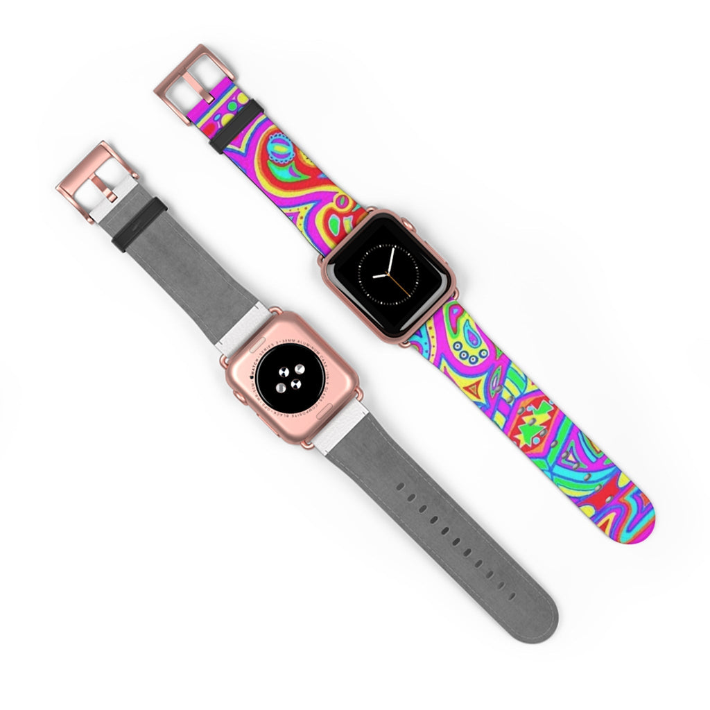 Colorful Bohemian Watch Band, Stylish Smartwatch Strap, Funky Accessory for Festival Lovers, Vibrant Wristband for Everyday Wear, Perfect Printify