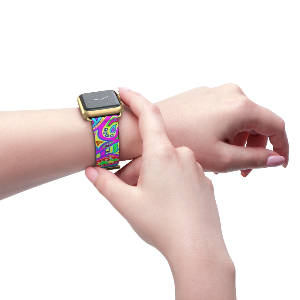 Colorful Bohemian Watch Band, Stylish Smartwatch Strap, Funky Accessory for Festival Lovers, Vibrant Wristband for Everyday Wear, Perfect Printify
