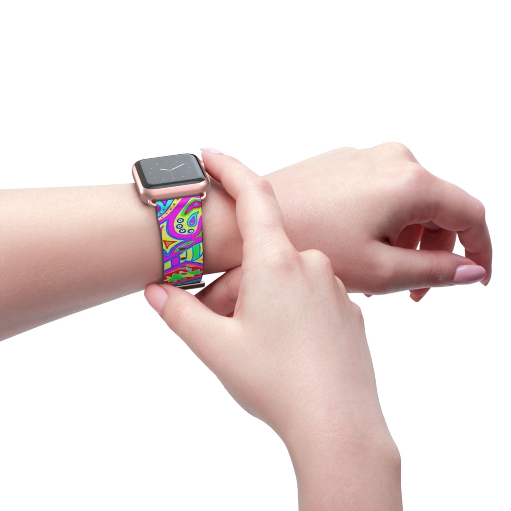 Colorful Bohemian Watch Band, Stylish Smartwatch Strap, Funky Accessory for Festival Lovers, Vibrant Wristband for Everyday Wear, Perfect Printify