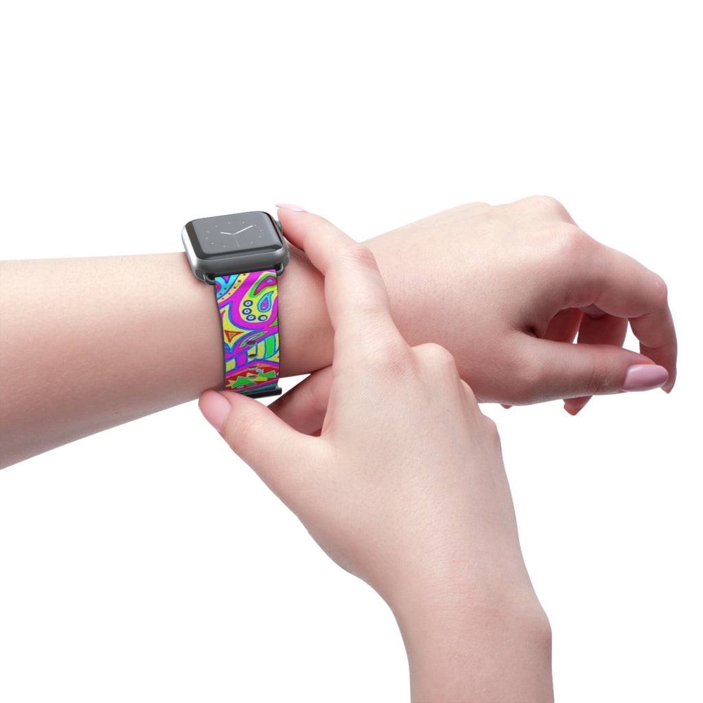Colorful Bohemian Watch Band, Stylish Smartwatch Strap, Funky Accessory for Festival Lovers, Vibrant Wristband for Everyday Wear, Perfect Printify