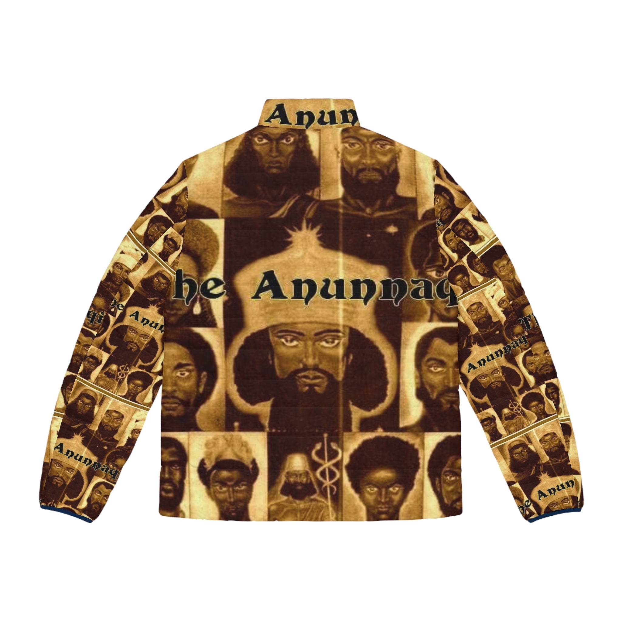 Puffer Jacket - Vintage Ethiopian Icon Collage "The Anunnak" Printify