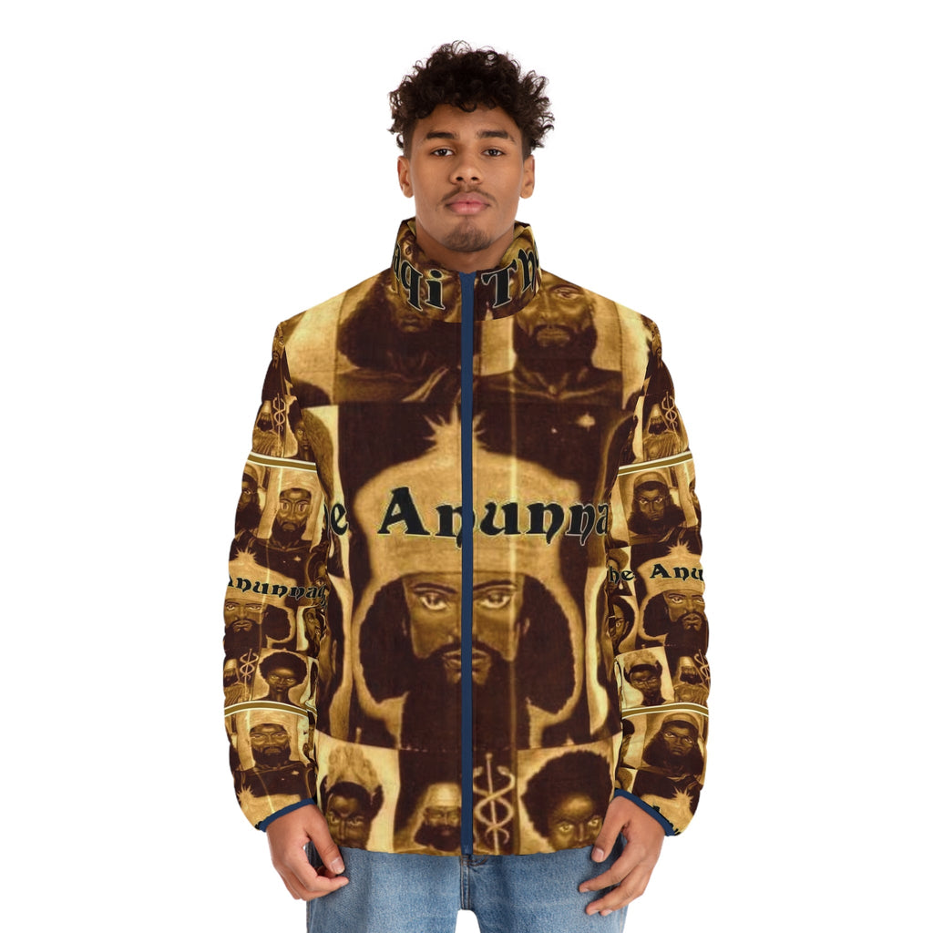 Puffer Jacket - Vintage Ethiopian Icon Collage "The Anunnak" Printify