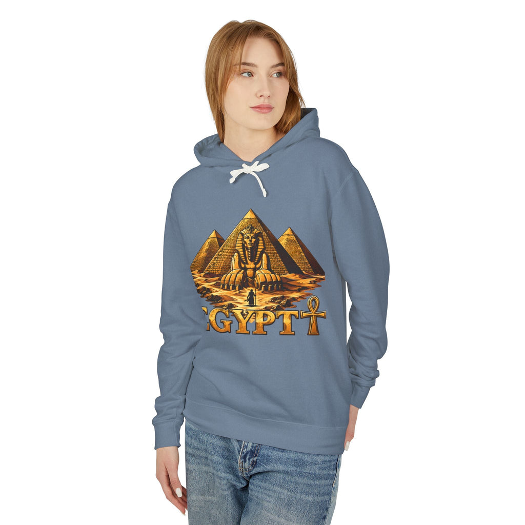 Pyramids and Sphinx Ankh hoodie, ancient Egypt streetwear by JR Vortex, view 15