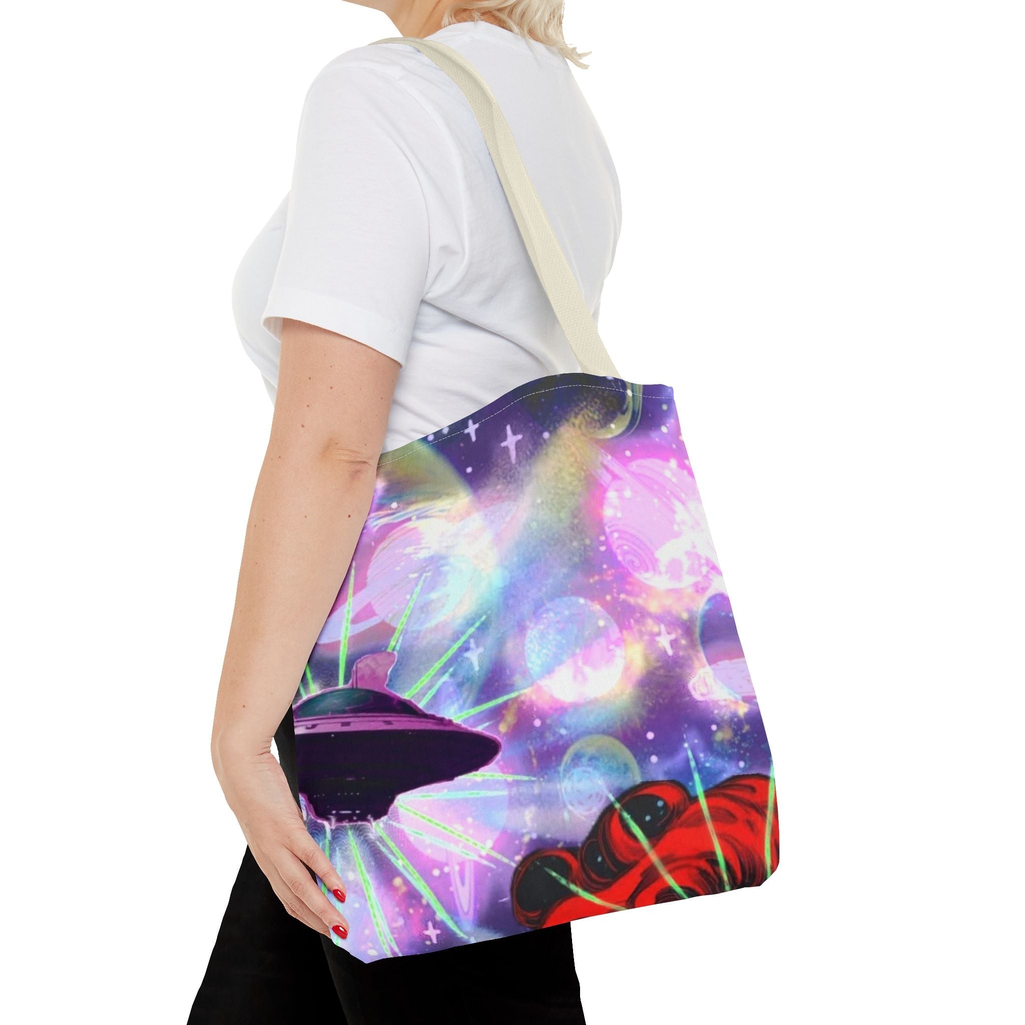 Queen of the Cosmos Tote Bag — Celestial Crown All-Over Print