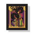 Queen Roots Framed Vertical Poster — Afrocentric Botanical Wall Art