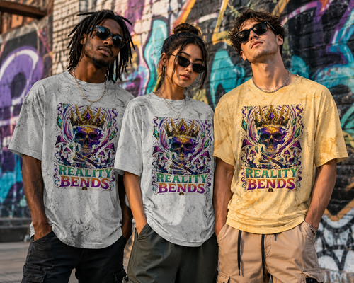 Reality Bends Skull Tee — Psychedelic Tie-Dye Graphic T-Shirt