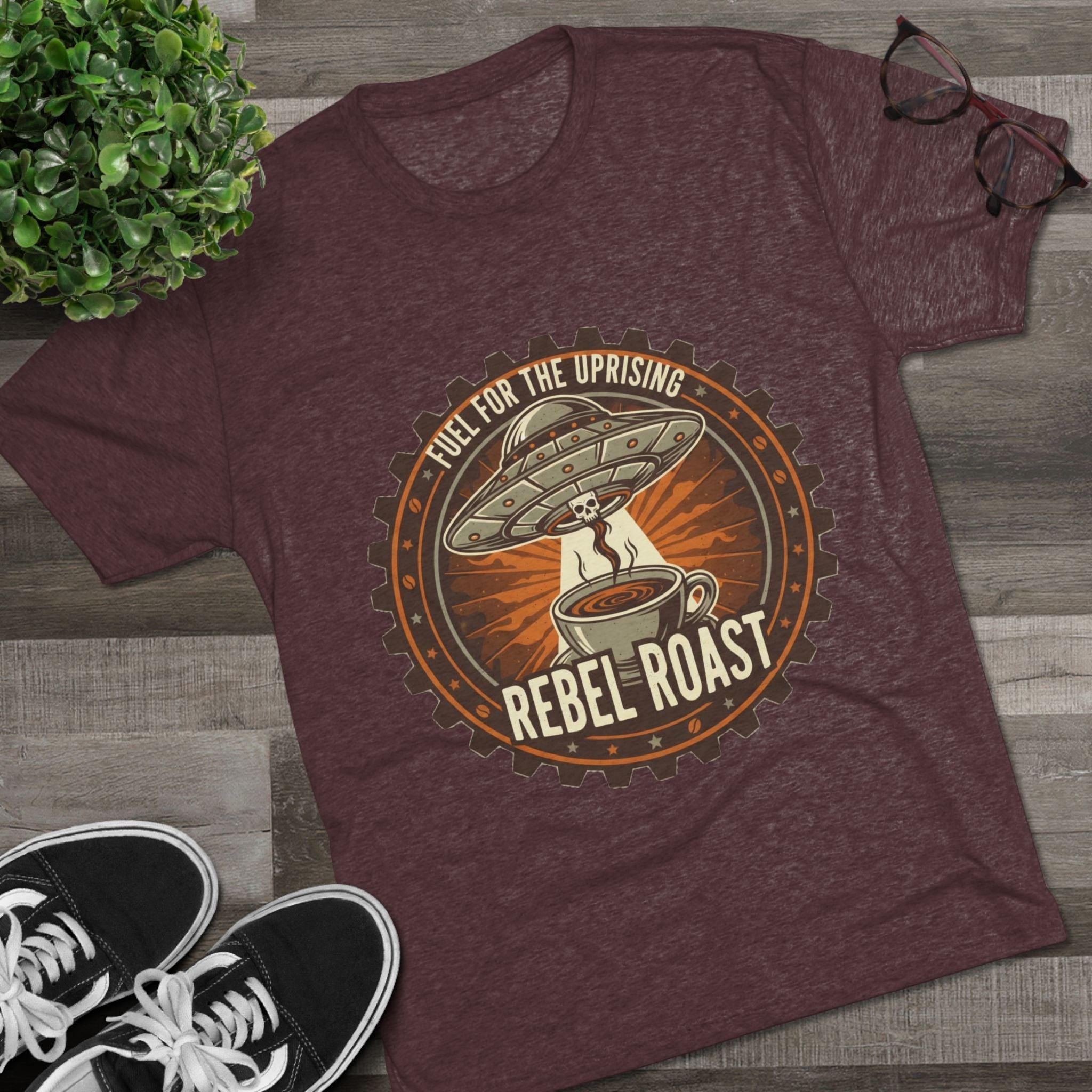 Rebel Roast T‑Shirt — "Fuel for the Uprising" Coffee Graphic Tee Printify
