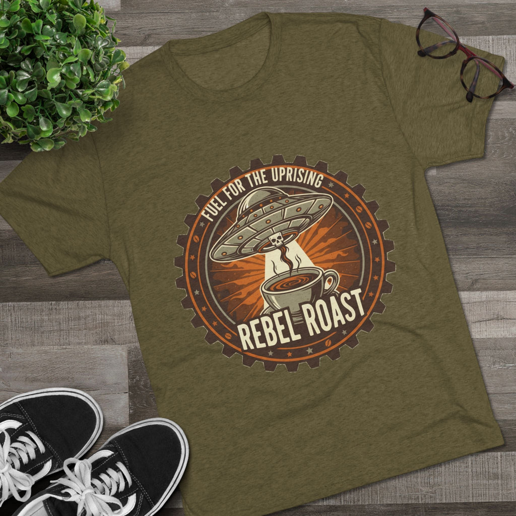 Rebel Roast T‑Shirt — "Fuel for the Uprising" Coffee Graphic Tee Printify