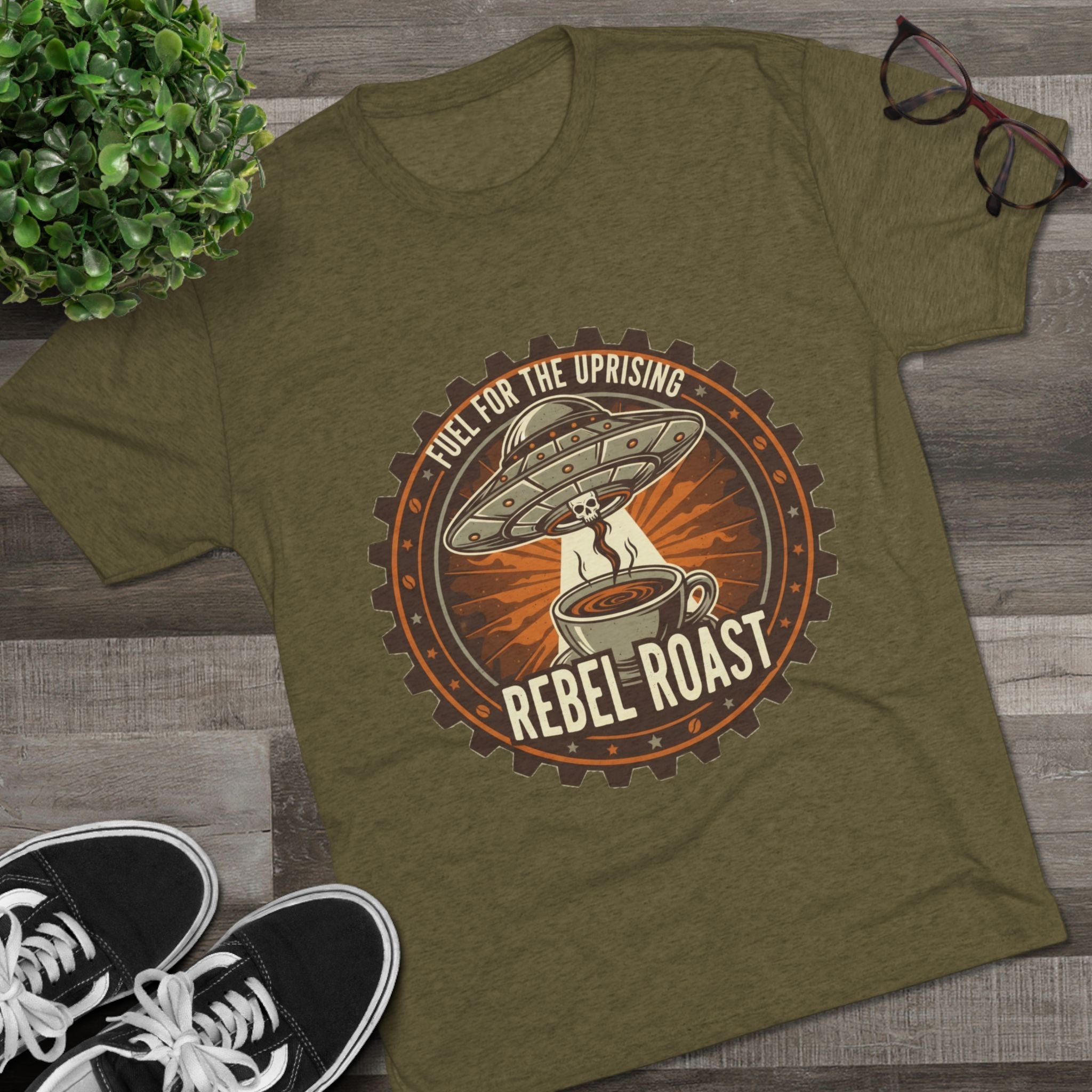 Rebel Roast T‑Shirt — "Fuel for the Uprising" Coffee Graphic Tee Printify