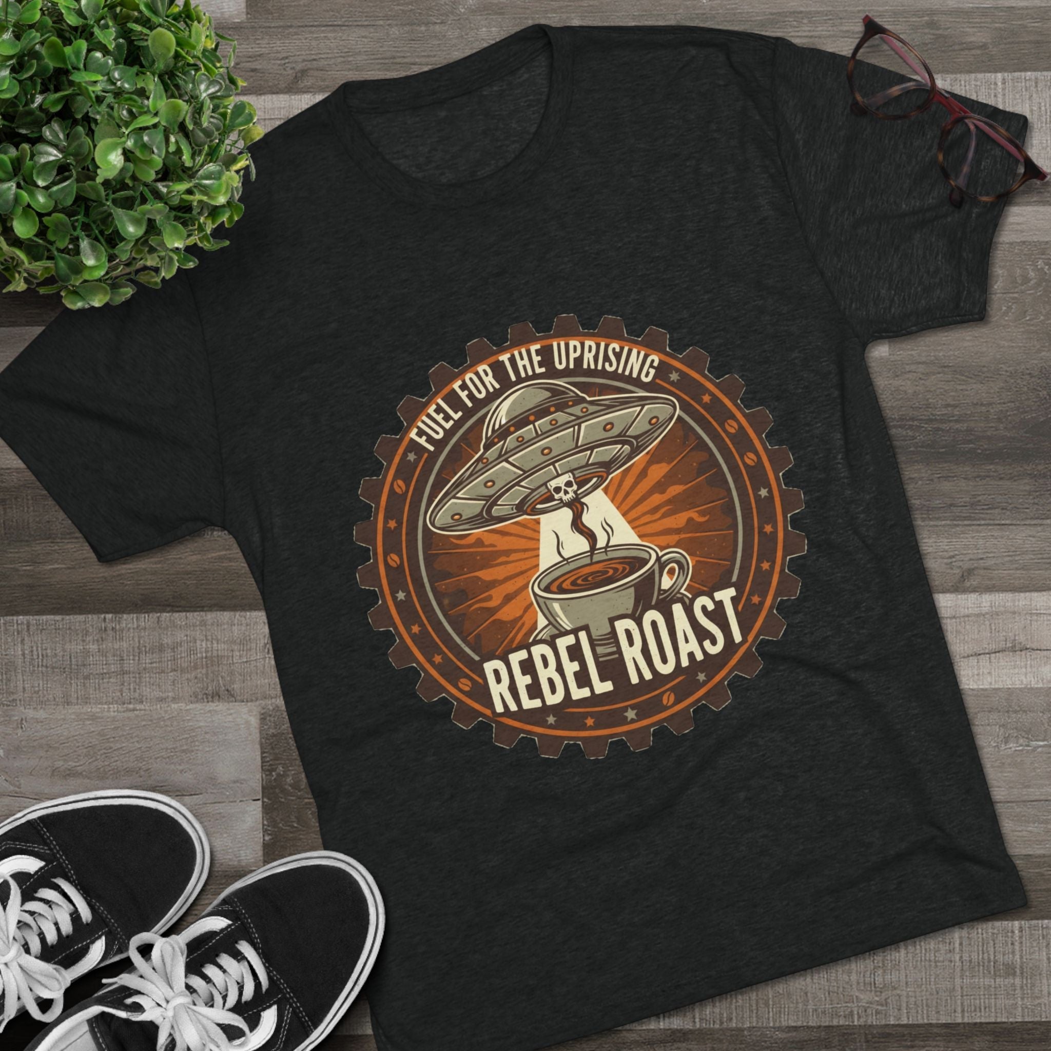 Rebel Roast T‑Shirt — "Fuel for the Uprising" Coffee Graphic Tee Printify
