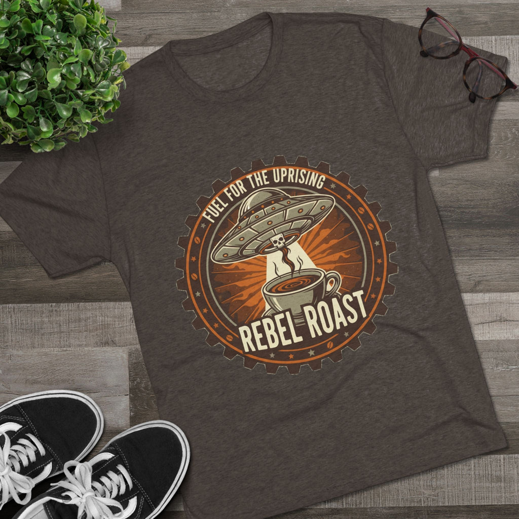Rebel Roast T‑Shirt — "Fuel for the Uprising" Coffee Graphic Tee Printify