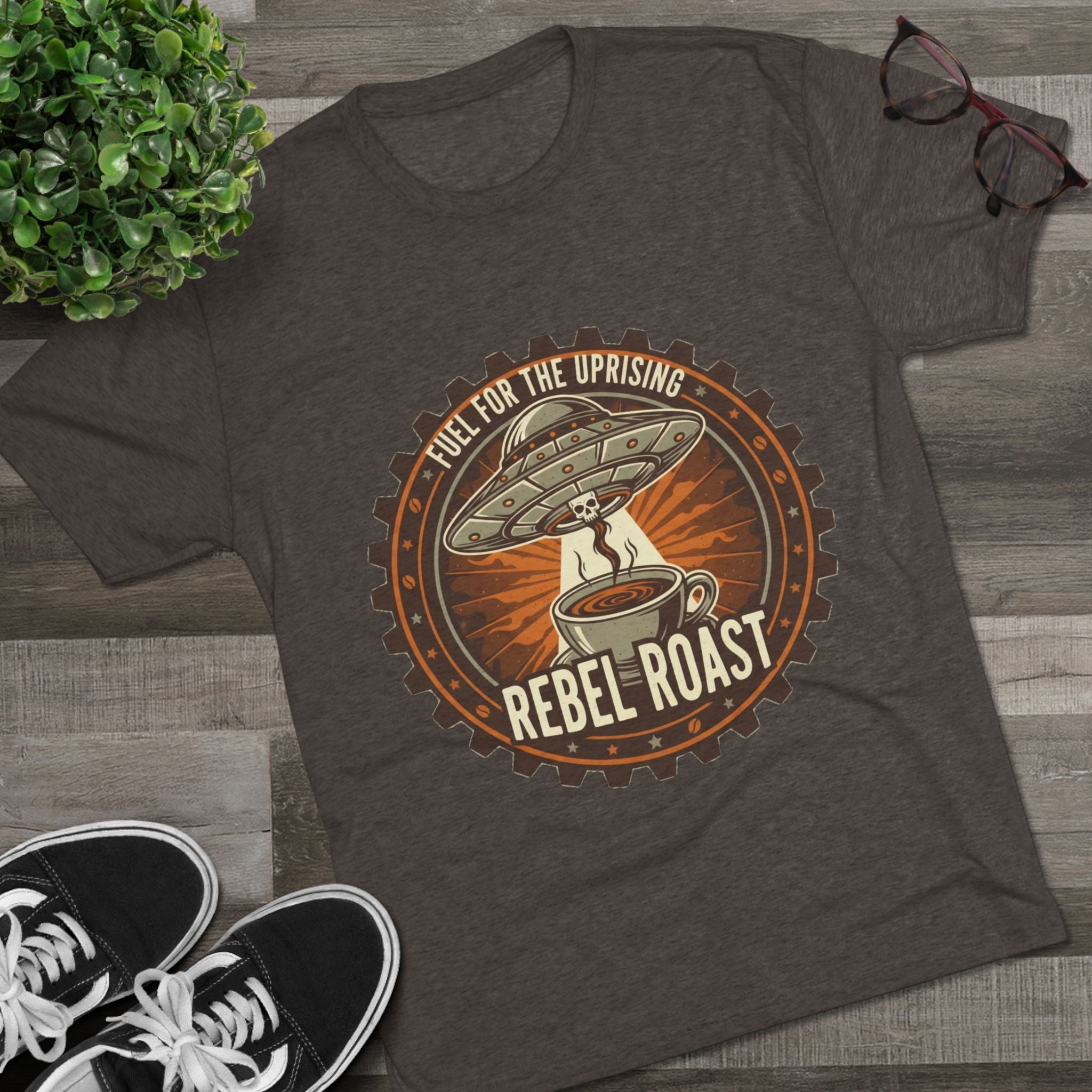 Rebel Roast T‑Shirt — "Fuel for the Uprising" Coffee Graphic Tee Printify
