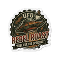 Rebel Roast UFO Coffee Magnet — 'Fuel for the Uprising' Die‑Cut Refrigerator Magnet Printify