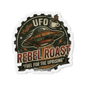 Rebel Roast UFO Coffee Magnet — 'Fuel for the Uprising' Die‑Cut Refrigerator Magnet Printify
