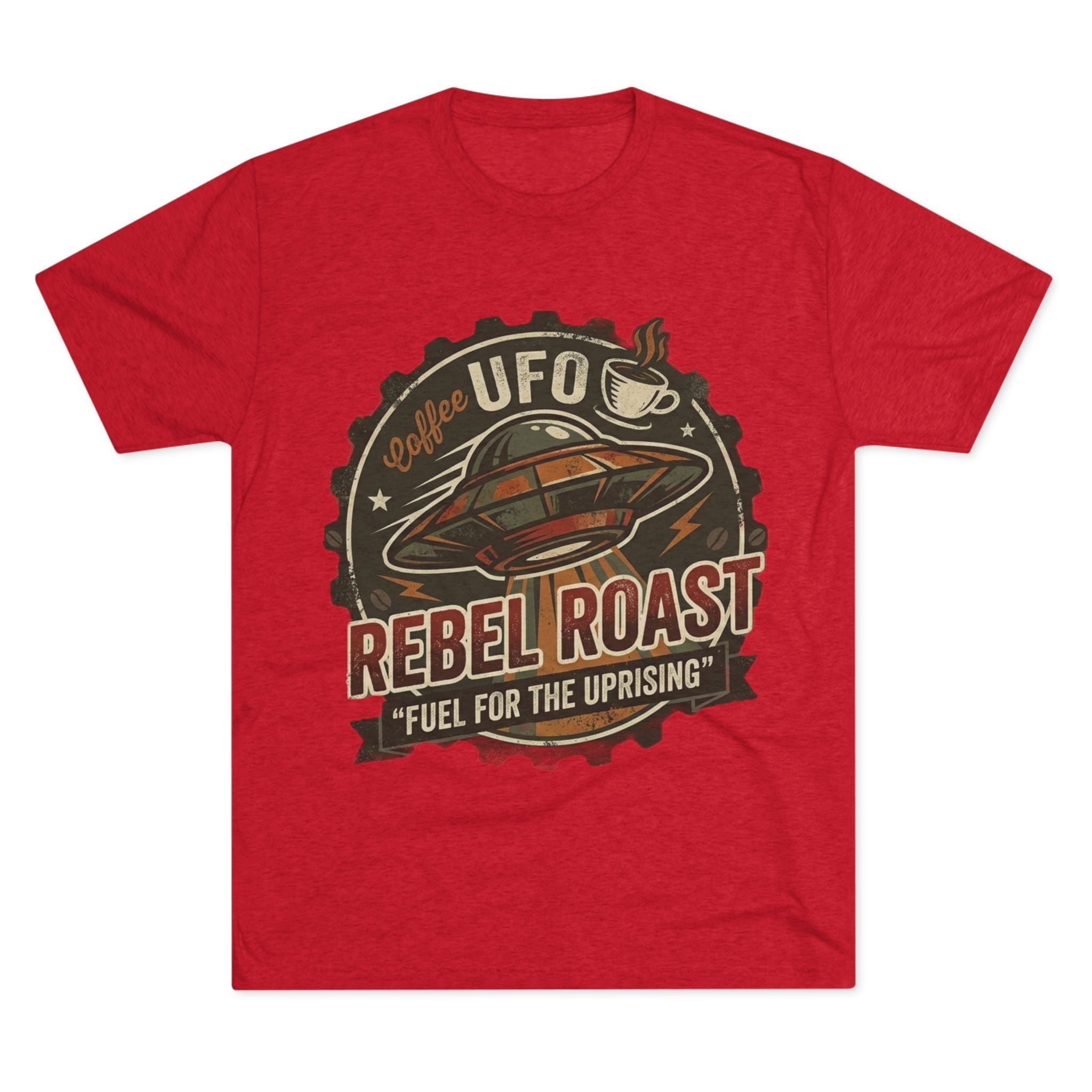 Rebel Roast UFO Coffee Tee — Vintage Space Coffee Shirt Printify