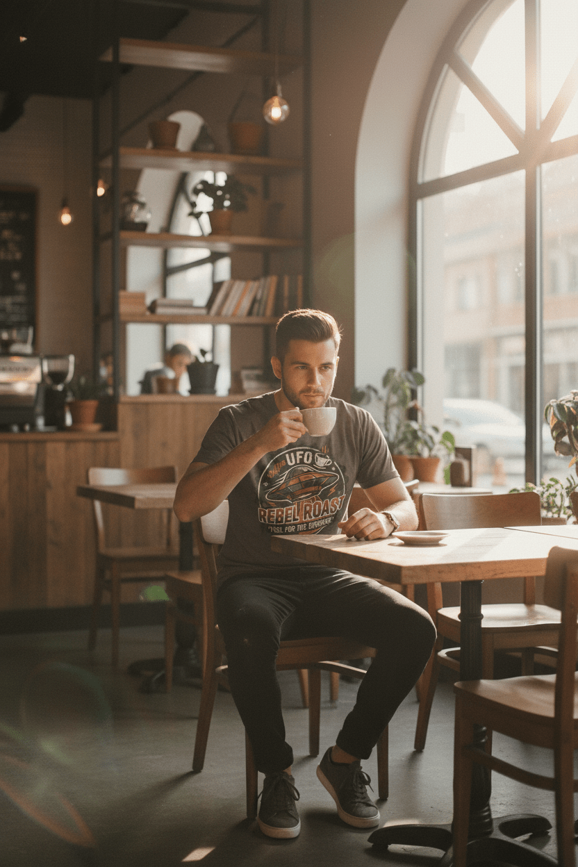 Rebel Roast UFO Tee — Coffee Shop Lifestyle