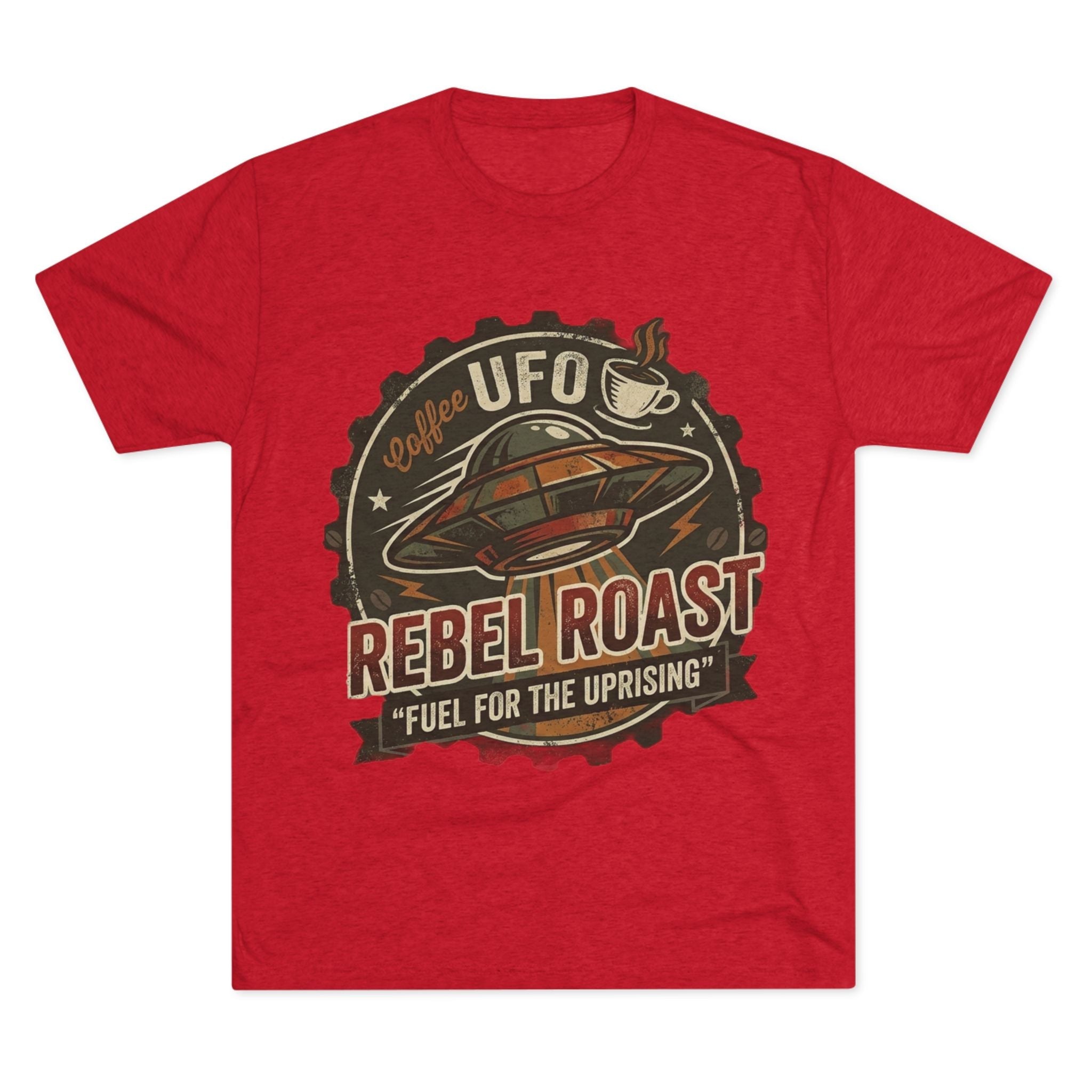 Rebel Roast UFO Coffee Tee — Vintage Space Coffee Shirt Printify