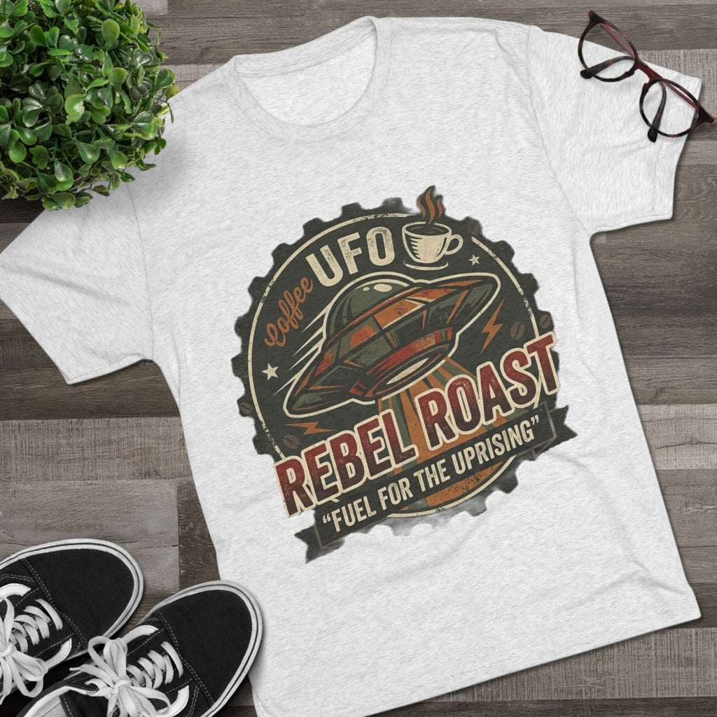 Rebel Roast UFO Coffee Tee — Vintage Space Coffee Shirt Printify