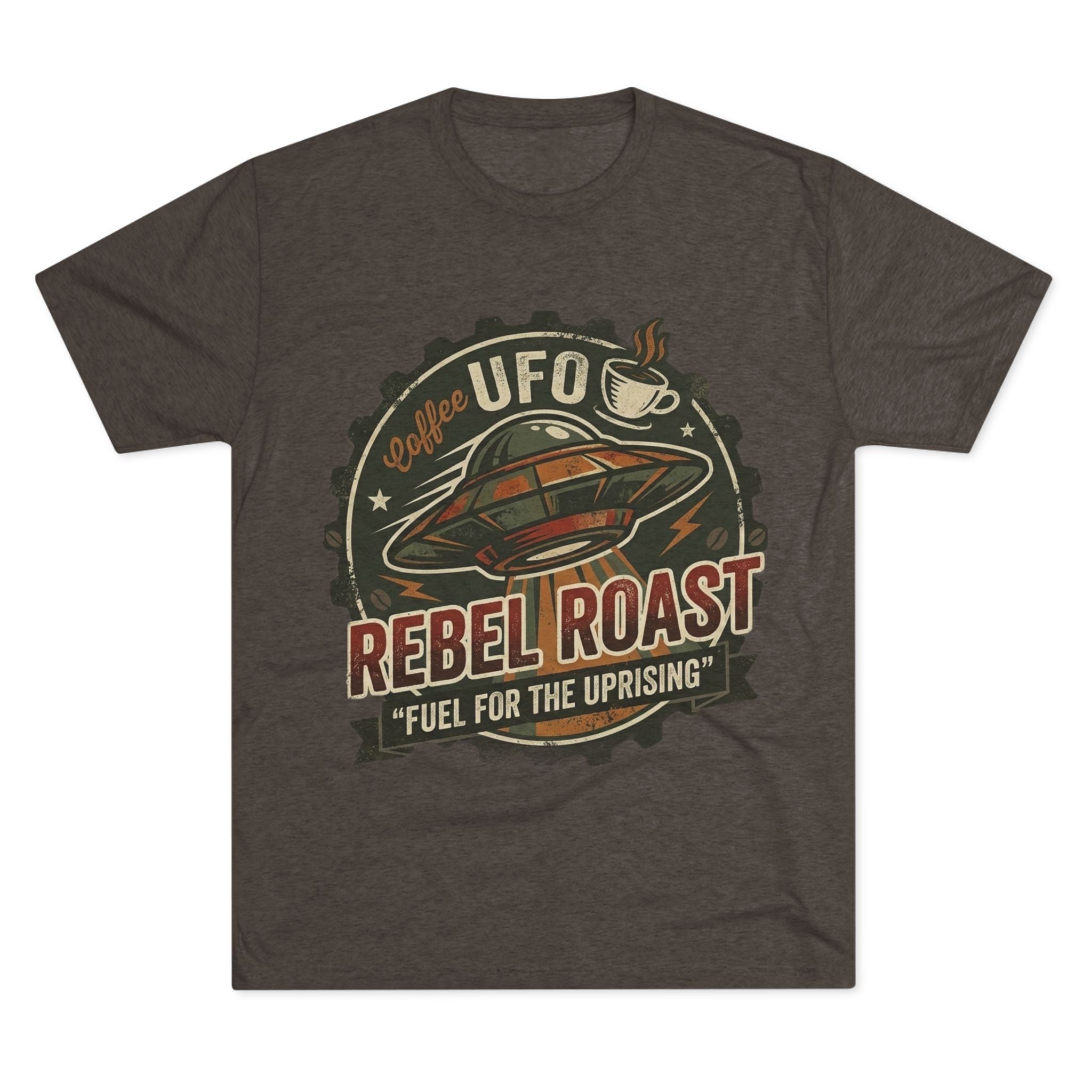 Rebel Roast UFO Coffee Tee — Vintage Space Coffee Shirt Printify