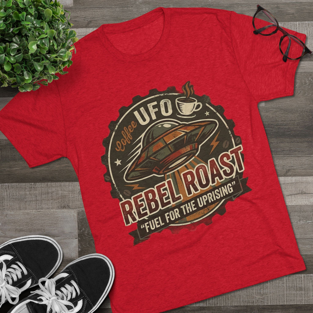 Rebel Roast UFO Coffee Tee — Vintage Space Coffee Shirt Printify