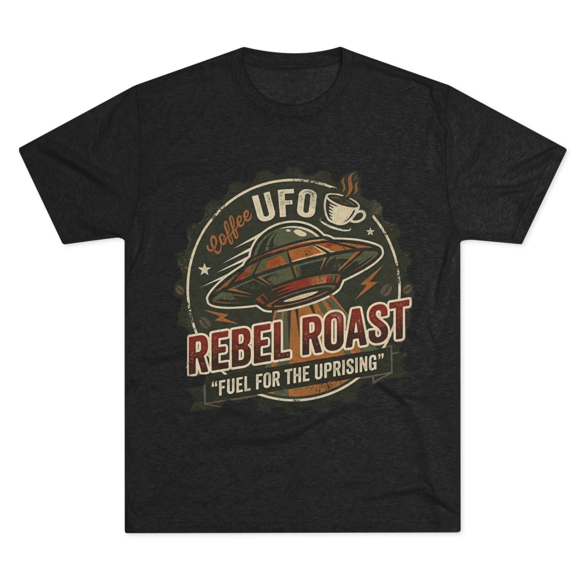 Rebel Roast UFO Coffee Tee — Vintage Space Coffee Shirt Printify
