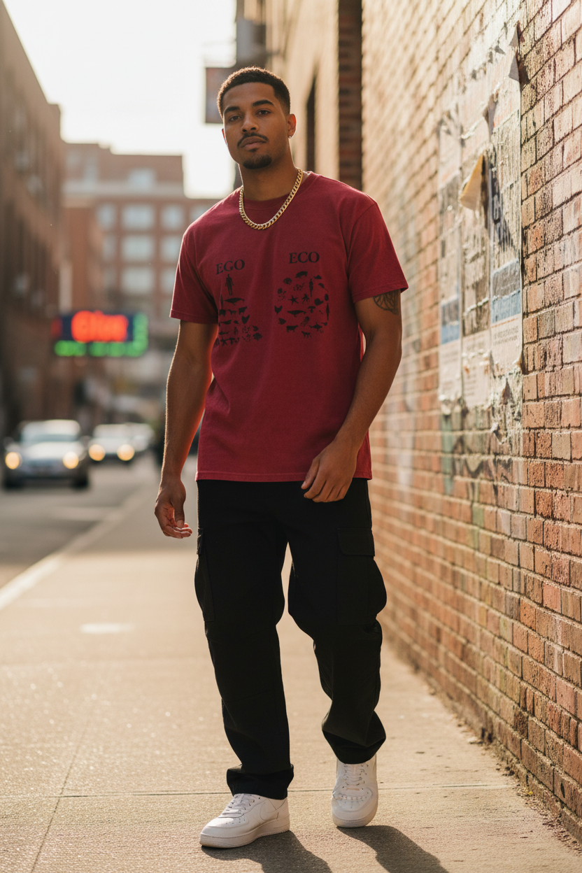 Red Garment Dye Tee — Urban Streetwear