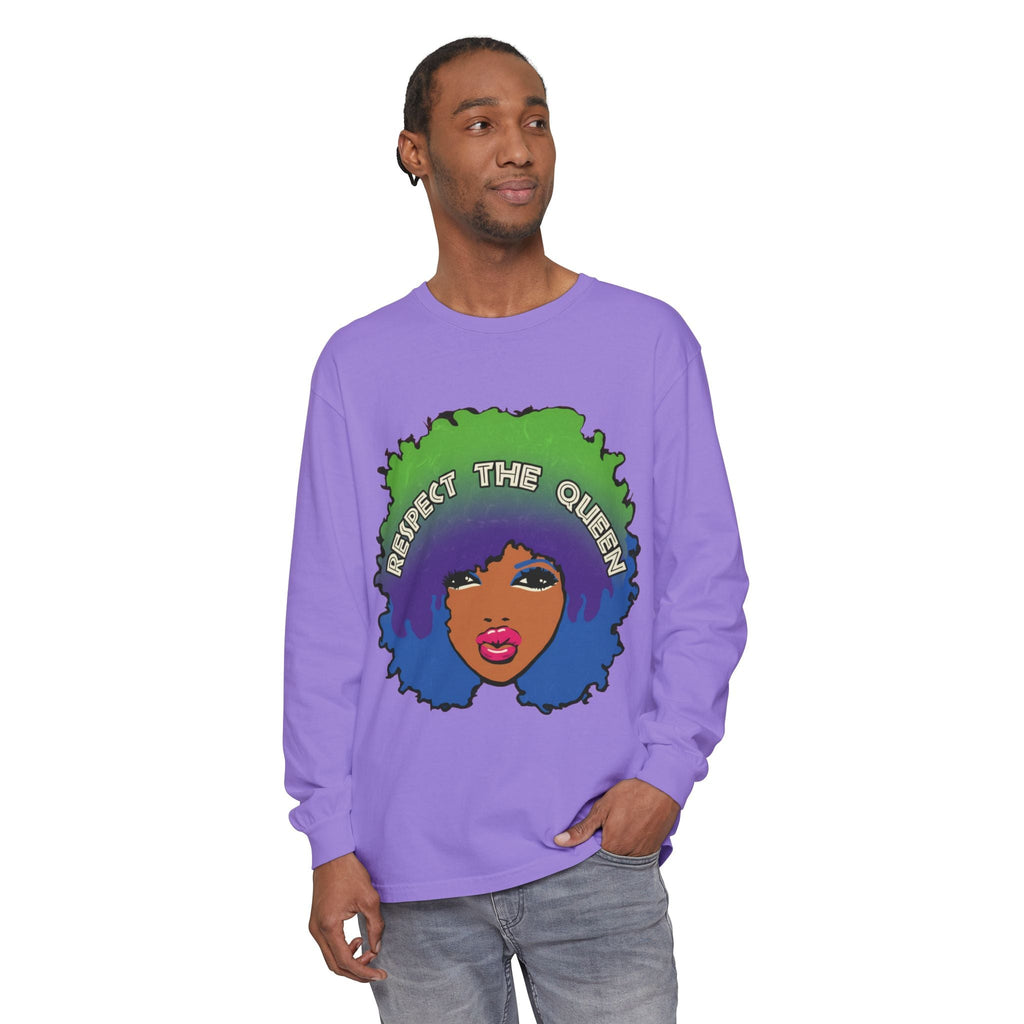 Respect The Queen Long Sleeve Tee — Afrocentric Graphic T-Shirt