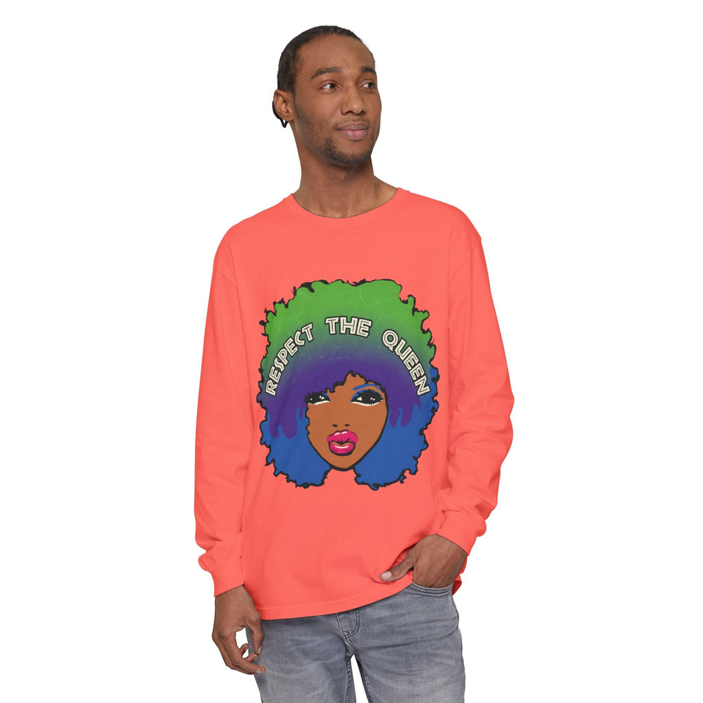 Respect The Queen Long Sleeve Tee — Afrocentric Graphic T-Shirt
