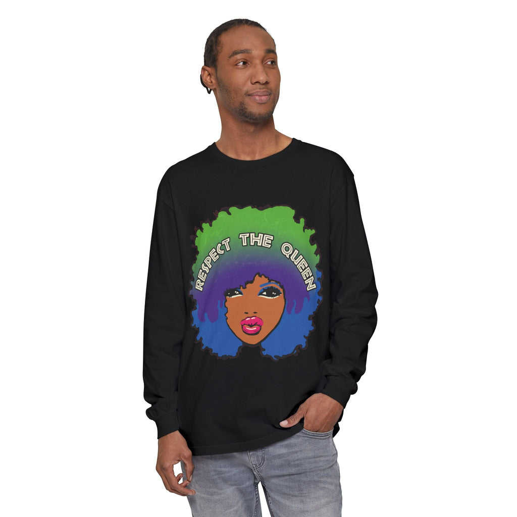Respect The Queen Long Sleeve Tee — Afrocentric Graphic T-Shirt