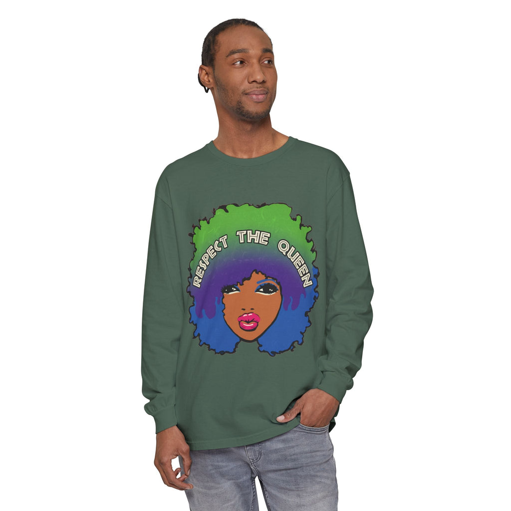 Respect The Queen Long Sleeve Tee — Afrocentric Graphic T-Shirt