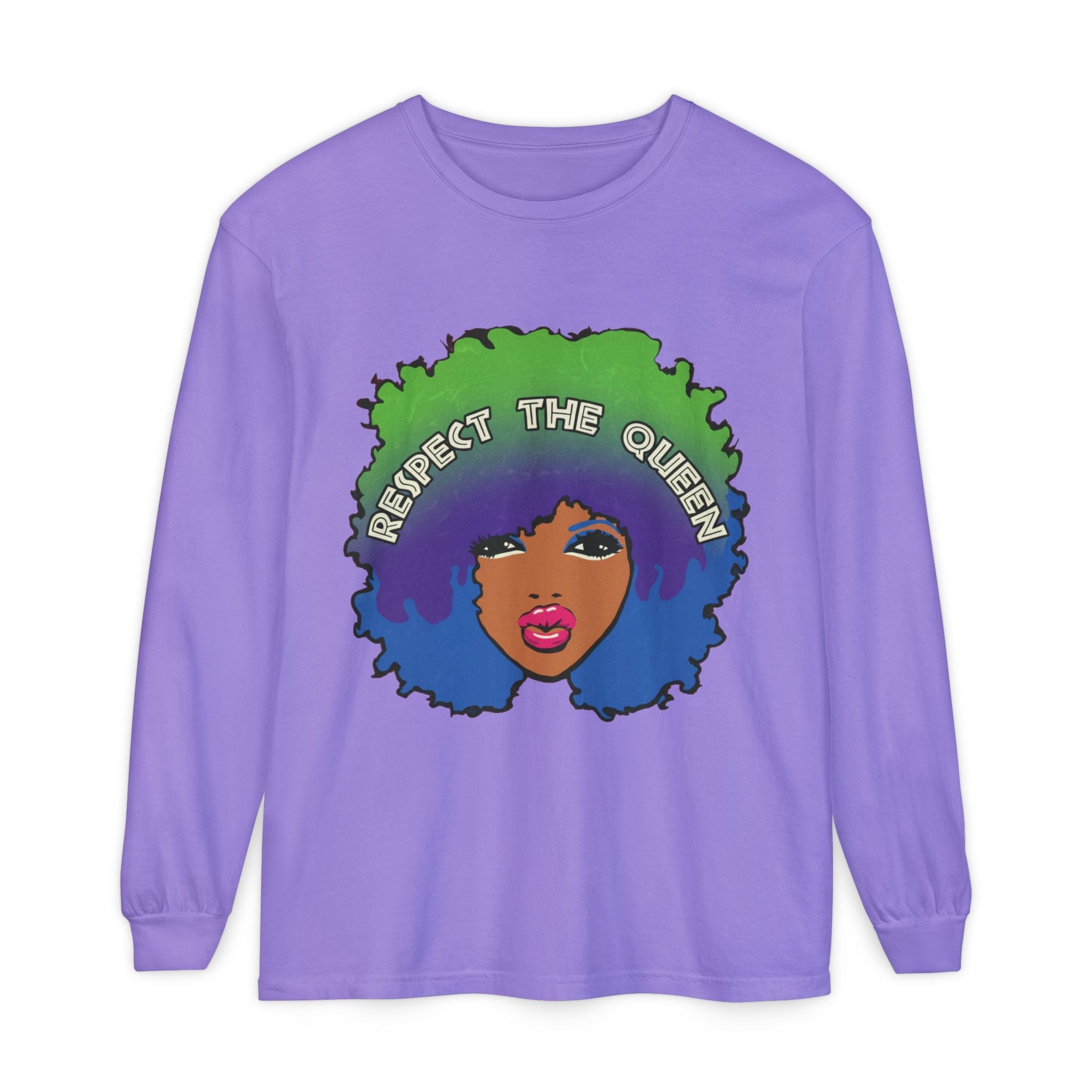 Respect The Queen Long Sleeve Tee — Afrocentric Graphic T-Shirt