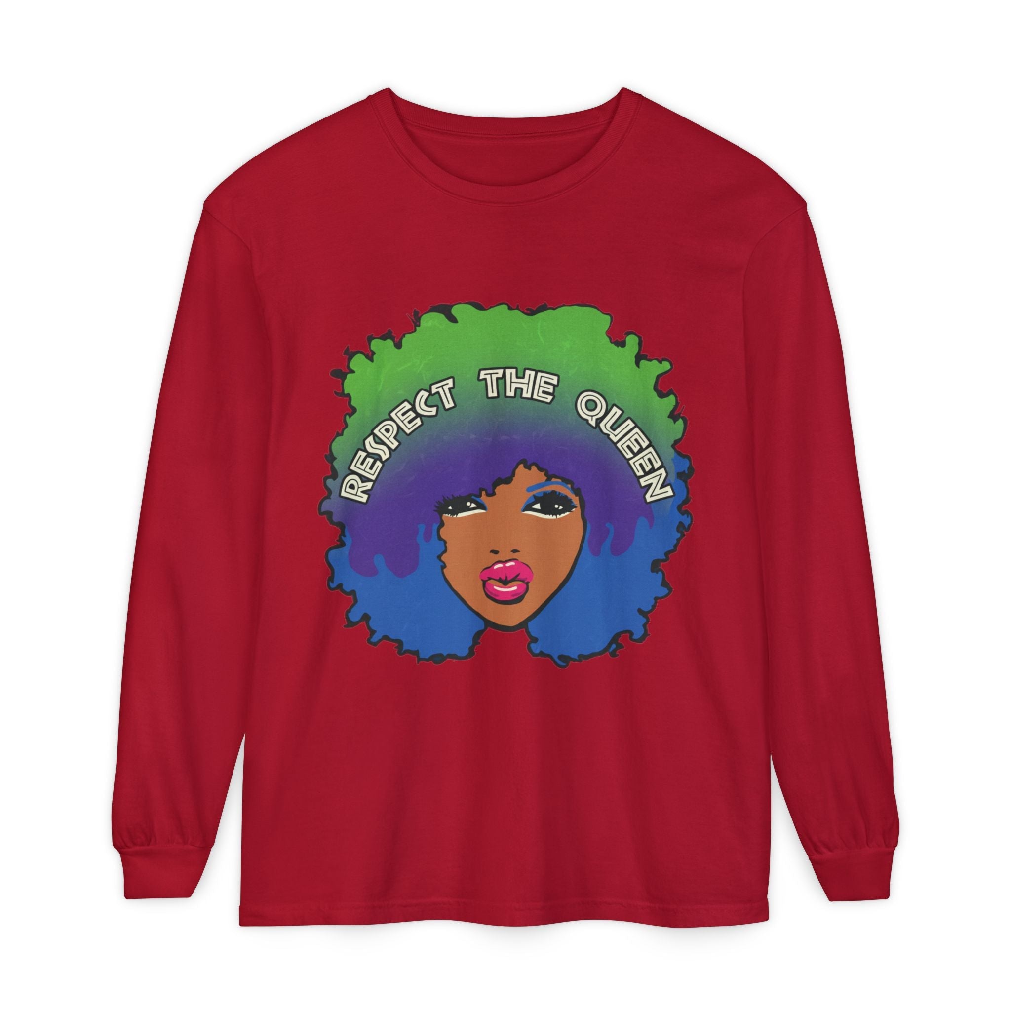 Respect The Queen Long Sleeve Tee — Afrocentric Graphic T-Shirt